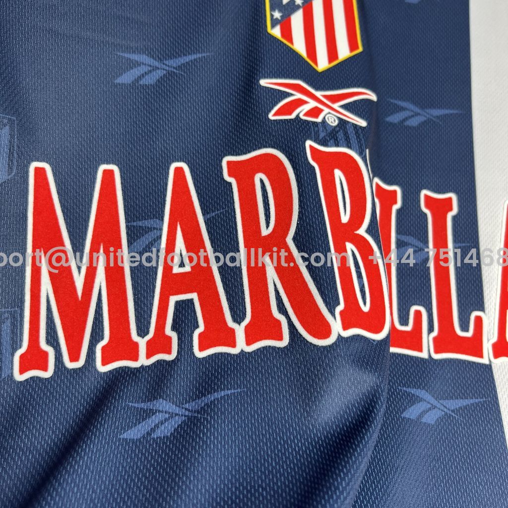 Unitedfootballkit.com | Retro Atletico Madrid 1998-99 Away Jersey -Customize Name, Number and Patch | Worldwide Shipping