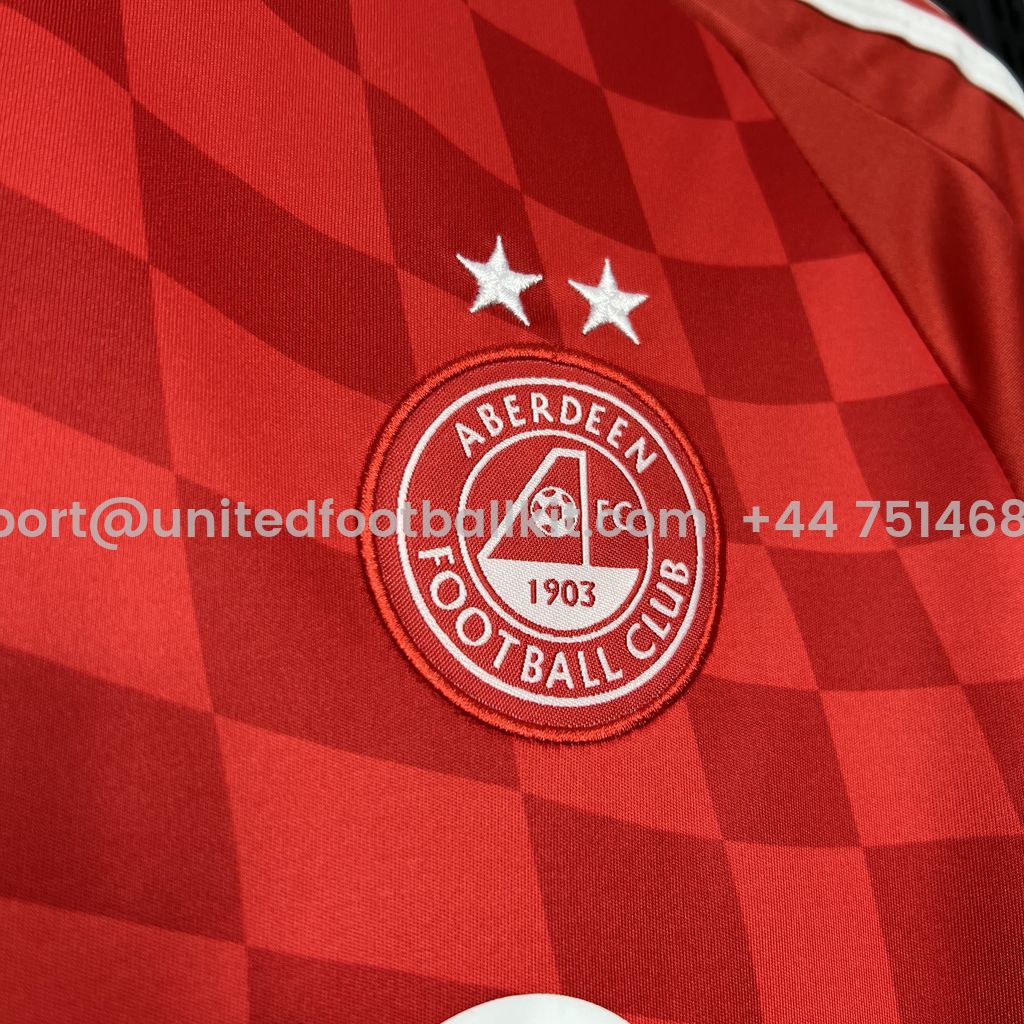 Unitedfootballkit.com | Aberdeen 24-25 Home Stadium Jersey - Fans Version -Customize Name, Number and Patch | Worldwide Shipping