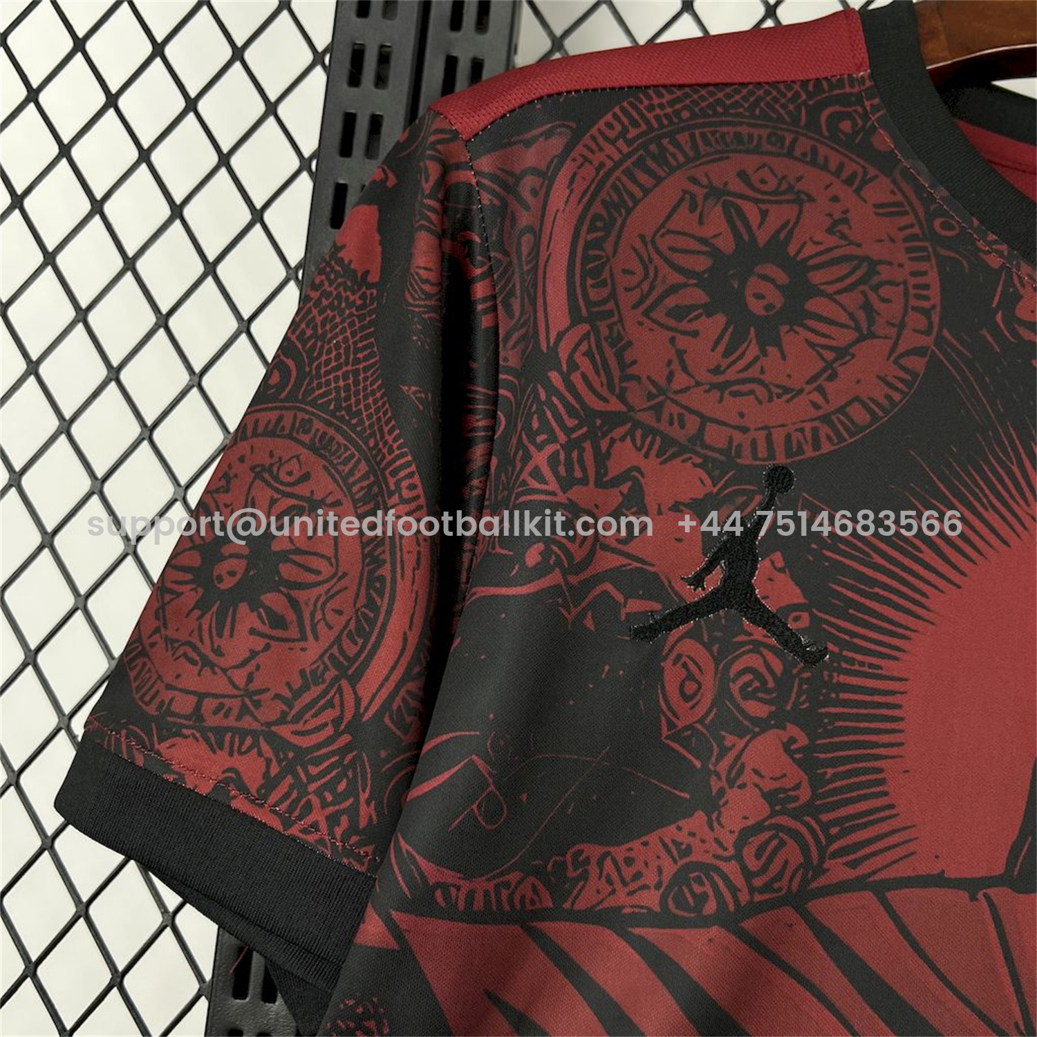 Unitedfootballkit.com | Brazil 25-26 Jordan Black Jesus Statue Red Special Jersey - Fans Version -Customize Name, Number and Patch | Worldwide Shipping