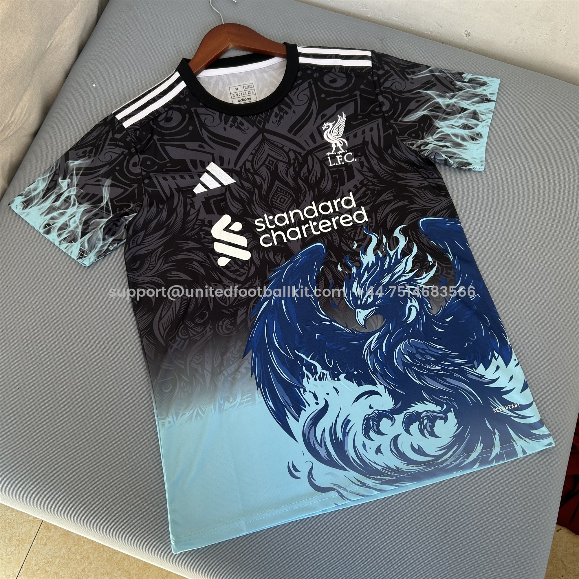 Unitedfootballkit.com | Liver.pool 24-25 Blue Fire Phoenix Special Edition Jersey - Fans Version -Customize Name, Number and Patch | Worldwide Shipping
