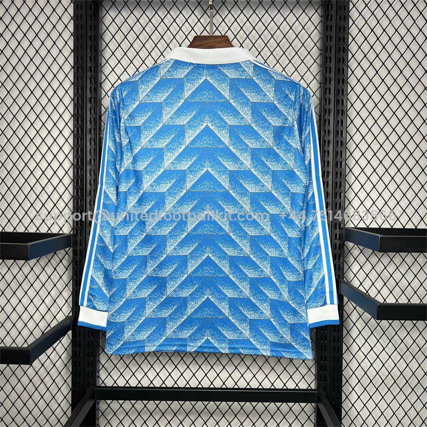Unitedfootballkit.com | Retro East Germany 1988 Away Long Sleeves Jersey -Customize Name, Number and Patch | Worldwide Shipping