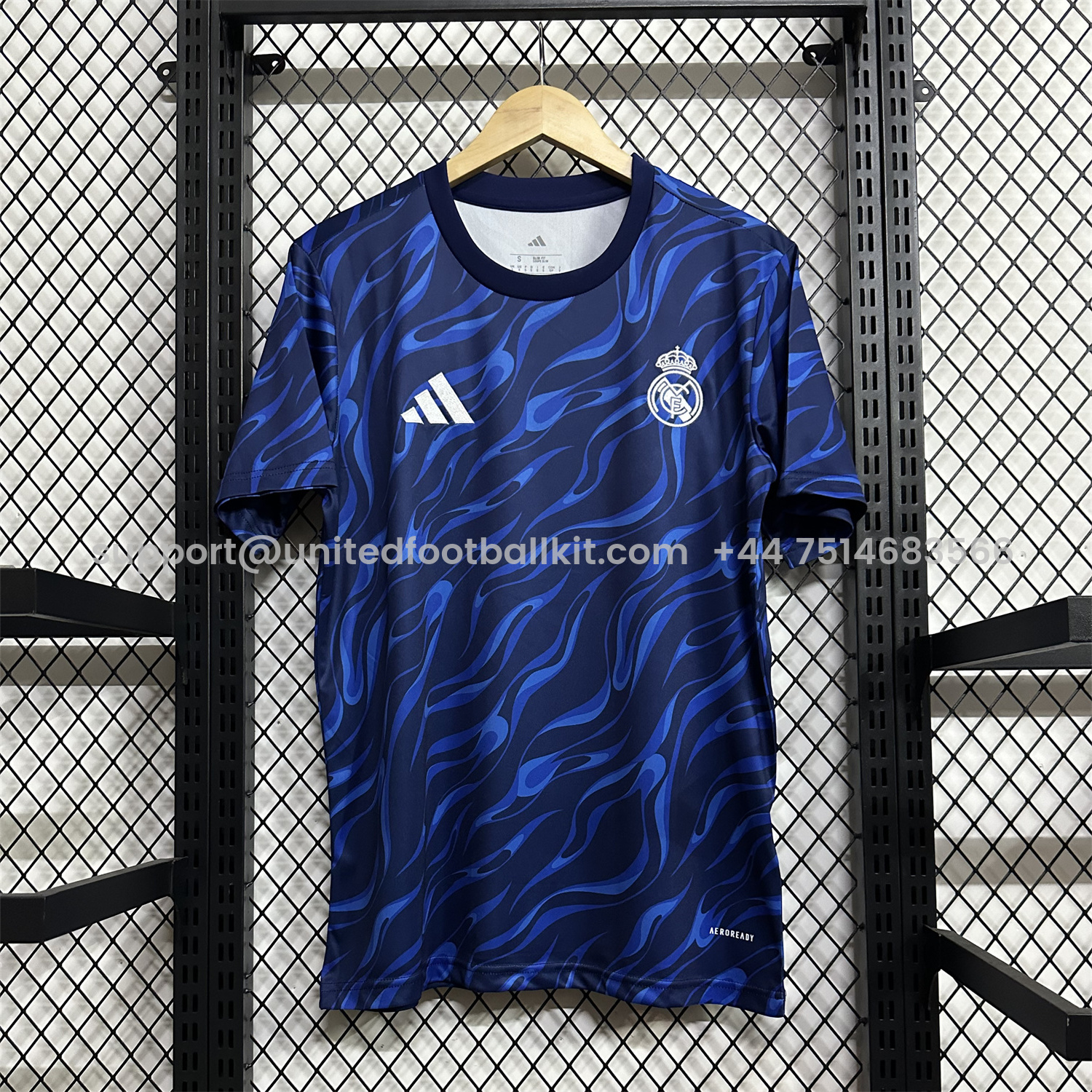 Unitedfootballkit.com | Real Madrid 24-25 Blue Black Ripple Special Edition Jersey - Fans Version -Customize Name, Number and Patch | Worldwide Shipping