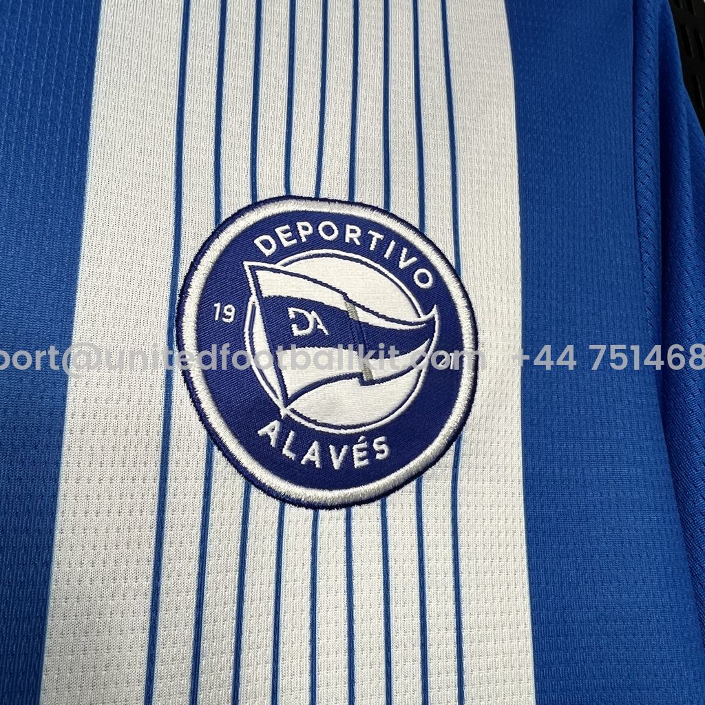 Unitedfootballkit.com | Deportivo Alavés 24-25 Home Stadium Jersey - Fans Version -Customize Name, Number and Patch | Worldwide Shipping
