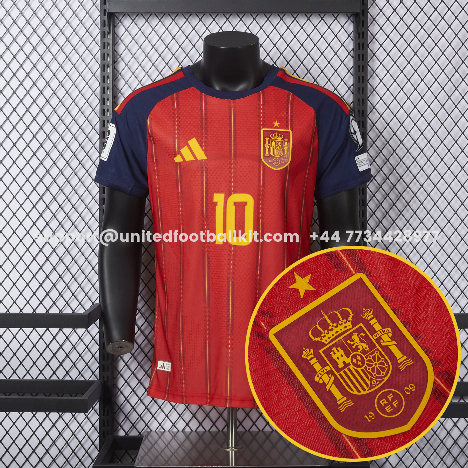 Unitedfootballkit.com | Spain 2026 Home Jersey - Player Version -Customize Name, Number and Patch | Worldwide Shipping