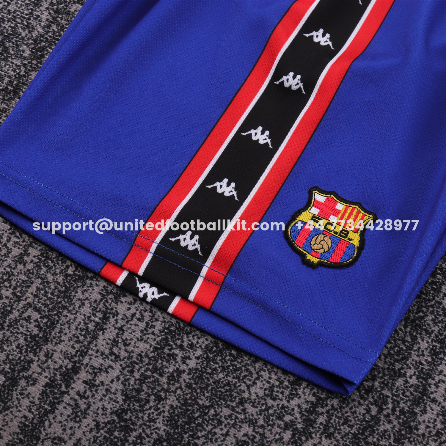 Unitedfootballkit.com | Retro Barcelona 1997-98 Home Kids Kit -Customize Name, Number and Patch | Worldwide Shipping