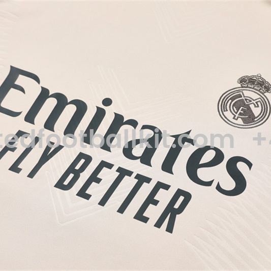 Unitedfootballkit.com | Real Madrid 24-25 Long Sleeve Training Set - Player Version - Apricot -Customize Name, Number and Patch | Worldwide Shipping