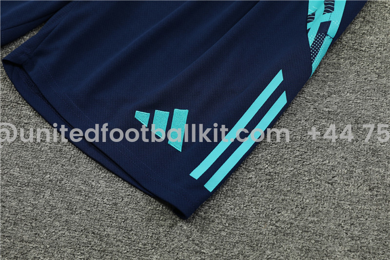 Unitedfootballkit.com | Arsenal 24-25 Short-Sleeve Training Kids Kit - Deep Blue -Customize Name, Number and Patch | Worldwide Shipping