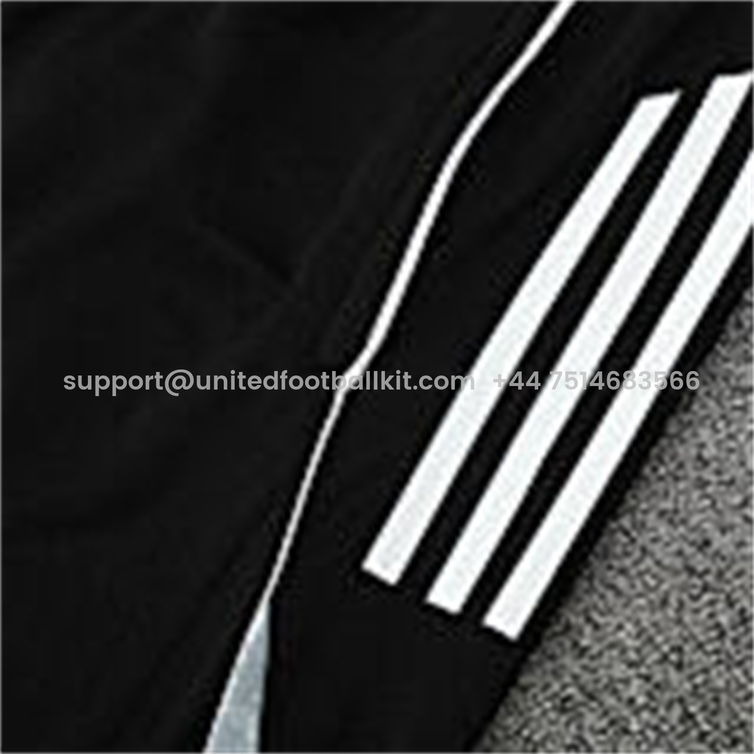 Unitedfootballkit.com | INT M.A.M 25-26 Short-Sleeve Training Set - Light Grey Stripes Black Top & Black Shorts -Customize Name, Number and Patch | Worldwide Shipping