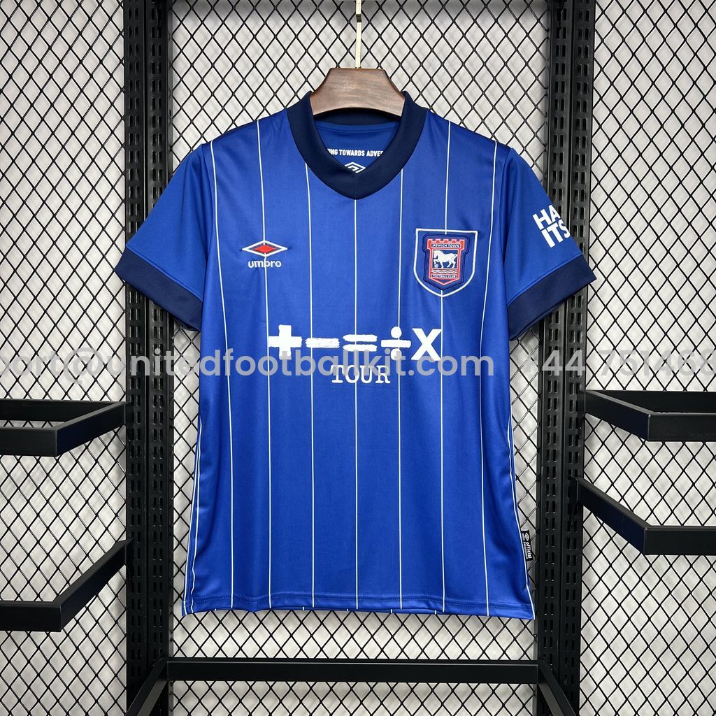 Unitedfootballkit.com | Ipswich Town 24-25 Home Stadium Jersey - Fans Version -Customize Name, Number and Patch | Worldwide Shipping