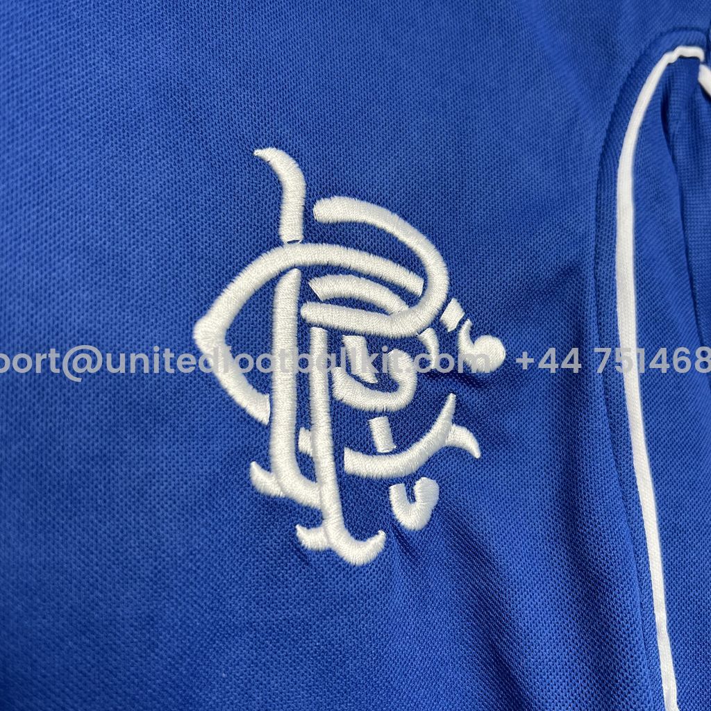 Unitedfootballkit.com | Retro Glasgow Rangers 1999-01 Home Stadium Jersey -Customize Name, Number and Patch | Worldwide Shipping