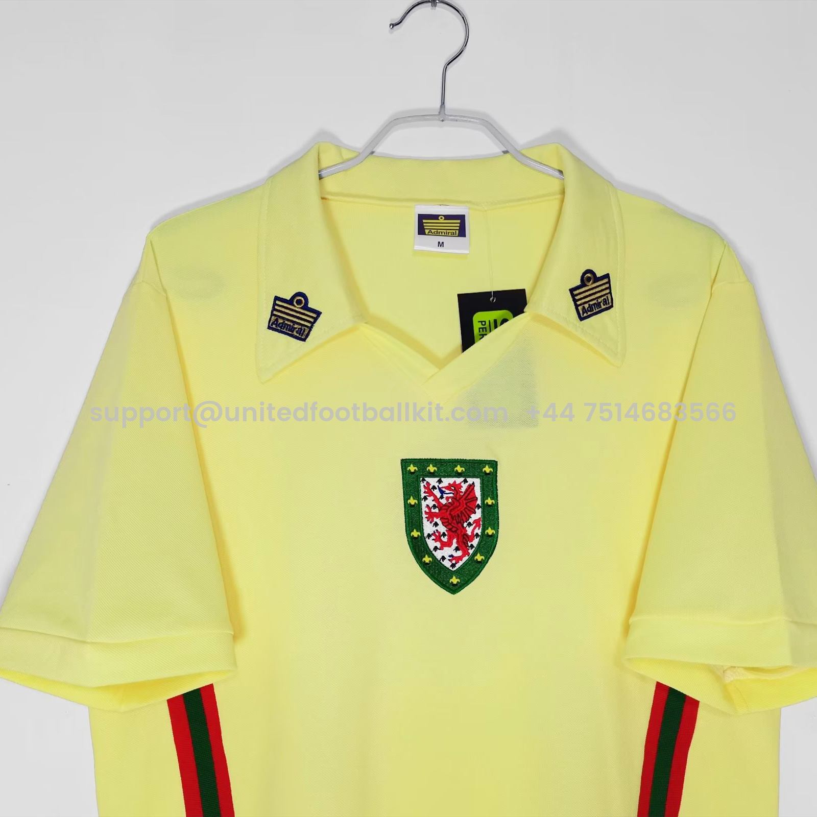 Unitedfootballkit.com | Retro Wales 1976 Away Stadium Jersey -Customize Name, Number and Patch | Worldwide Shipping