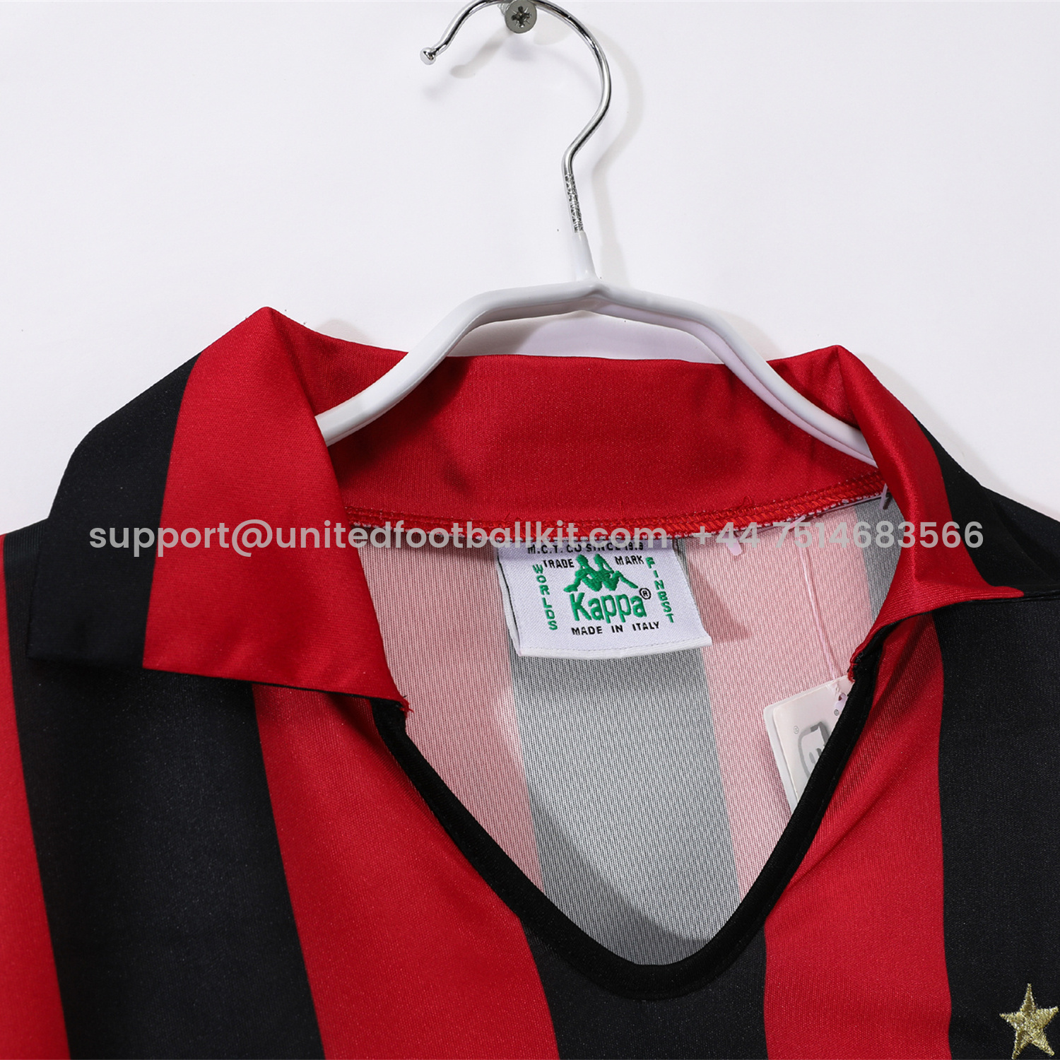 Unitedfootballkit.com | Retro AC Milan 1988-89 Home Long Sleeves Jersey -Customize Name, Number and Patch | Worldwide Shipping