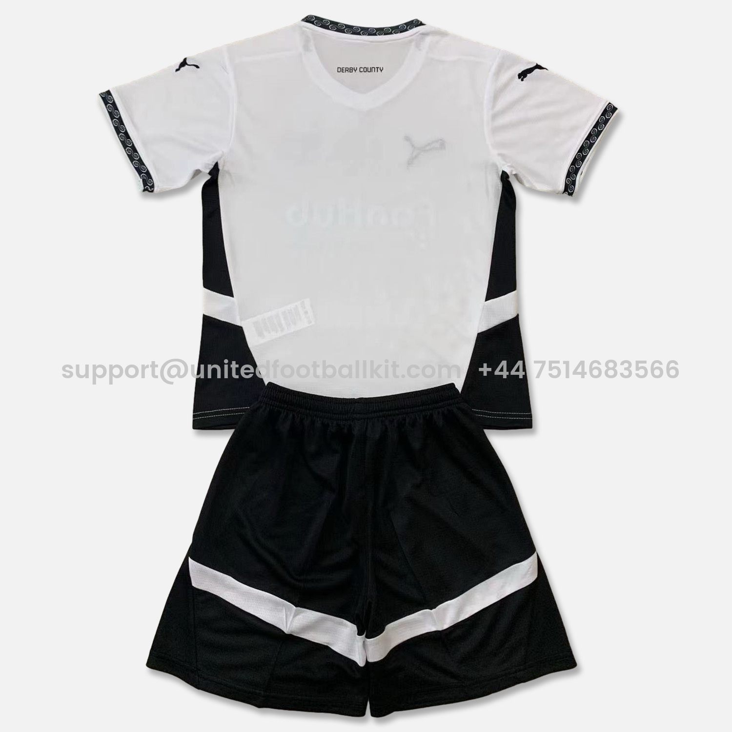 Unitedfootballkit.com | Derby County 24-25 Home Stadium Kids Kit -Customize Name, Number and Patch | Worldwide Shipping