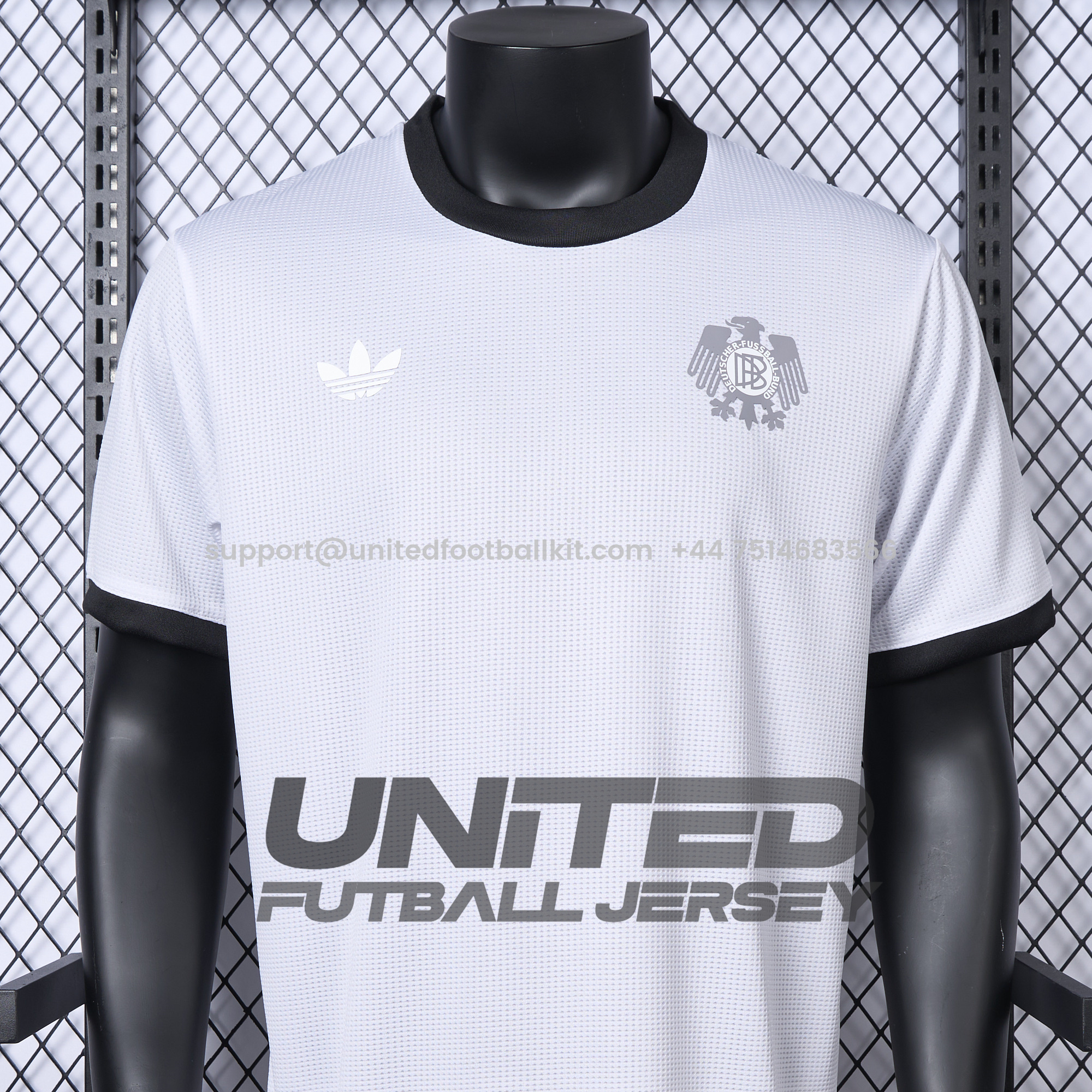 Unitedfootballkit.com | Germany 2025 White Retro Style Jersey - Player Version -Customize Name, Number and Patch | Worldwide Shipping