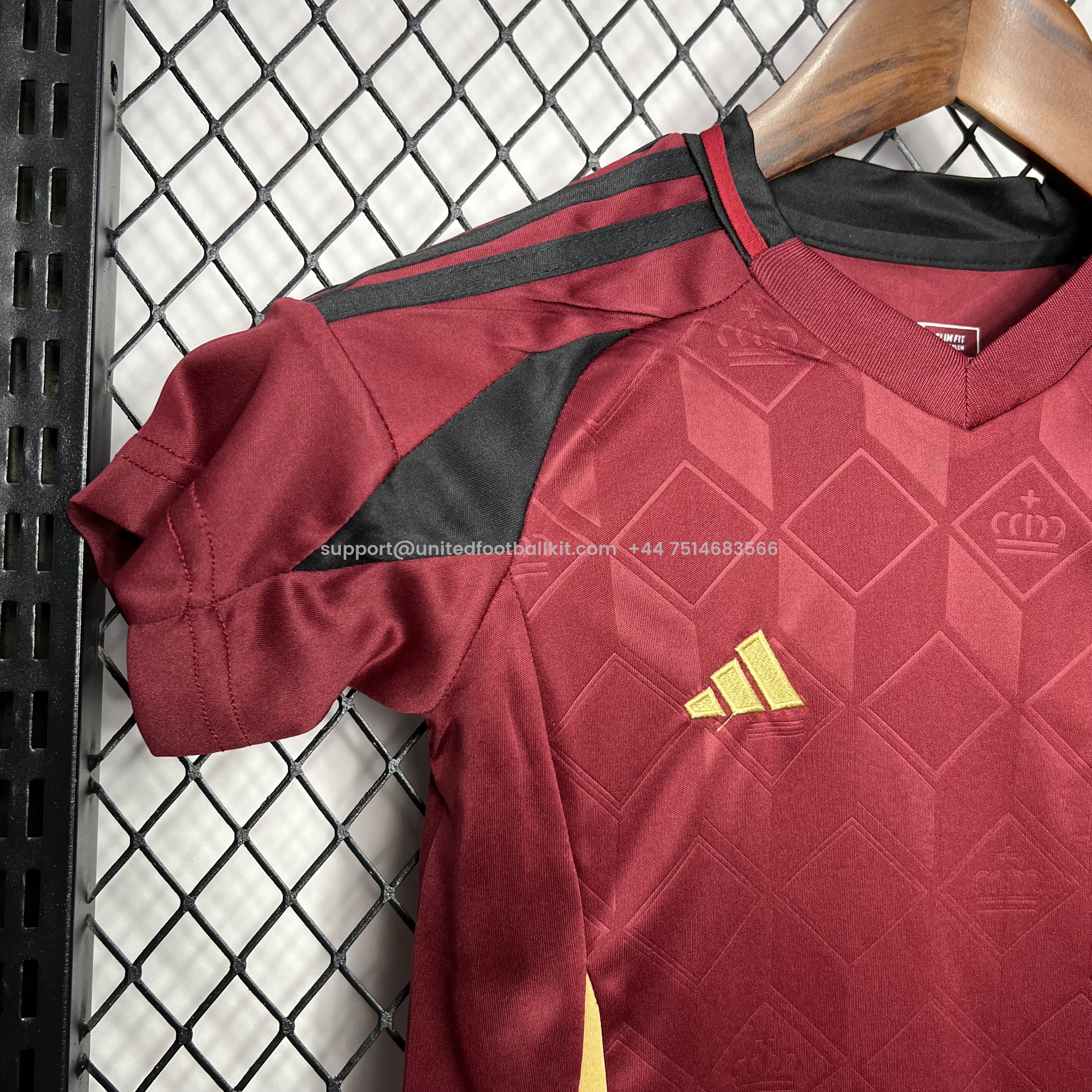 Unitedfootballkit.com | Belgium 2024 Home Stadium Kids Kit -Customize Name, Number and Patch | Worldwide Shipping