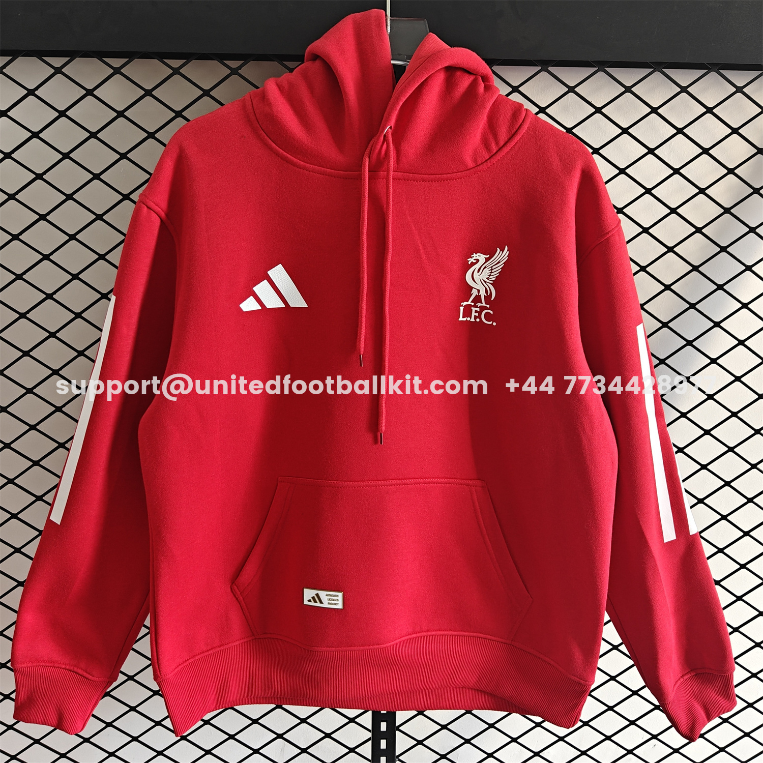Unitedfootballkit.com | Liver.pool 25-26 Home Unisex Pullover Hoodie -Customize Name, Number and Patch | Worldwide Shipping