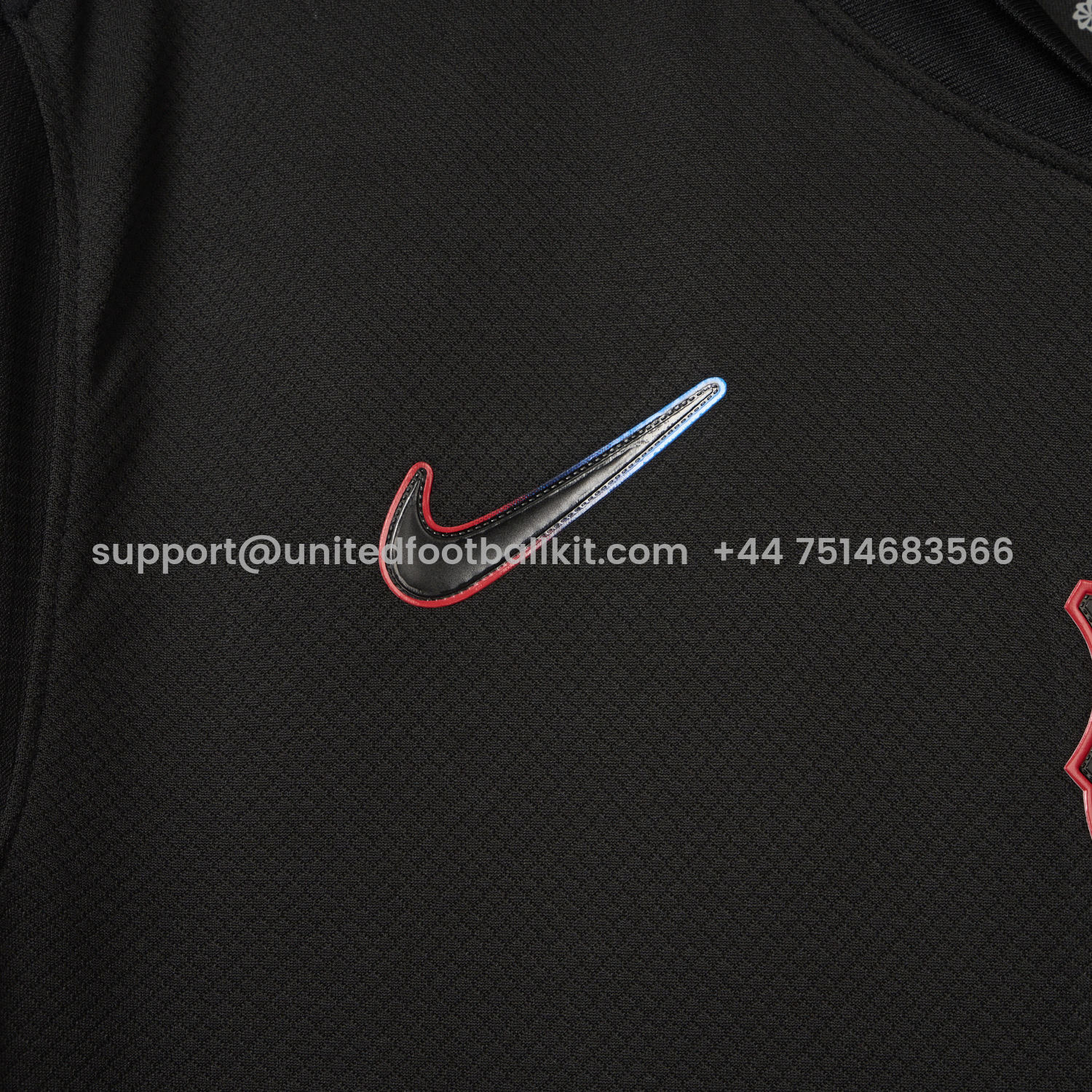 Unitedfootballkit.com | Barcelona x Travis Scott 24-25 Away Pure Black Jersey - Fans Version -Customize Name, Number and Patch | Worldwide Shipping