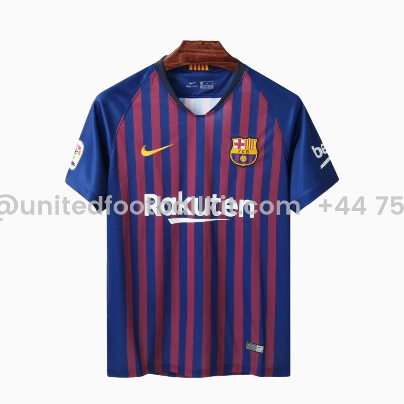 Unitedfootballkit.com | Retro Barcelona 18-19 Home Stadium Jersey -Customize Name, Number and Patch | Worldwide Shipping