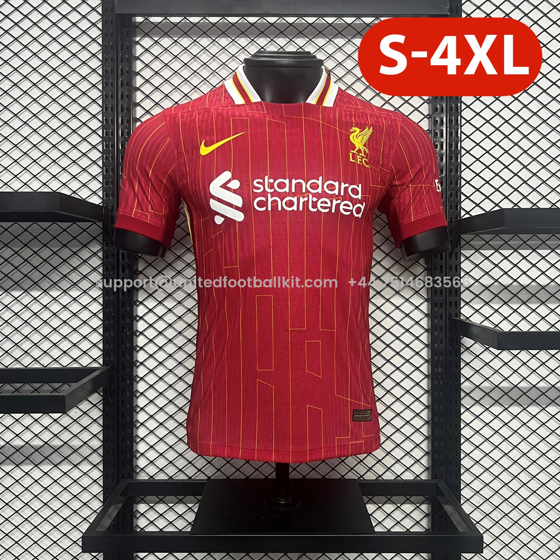Unitedfootballkit.com | Liver.pool 24-25 Home Stadium Jersey - Player Version -Customize Name, Number and Patch | Worldwide Shipping