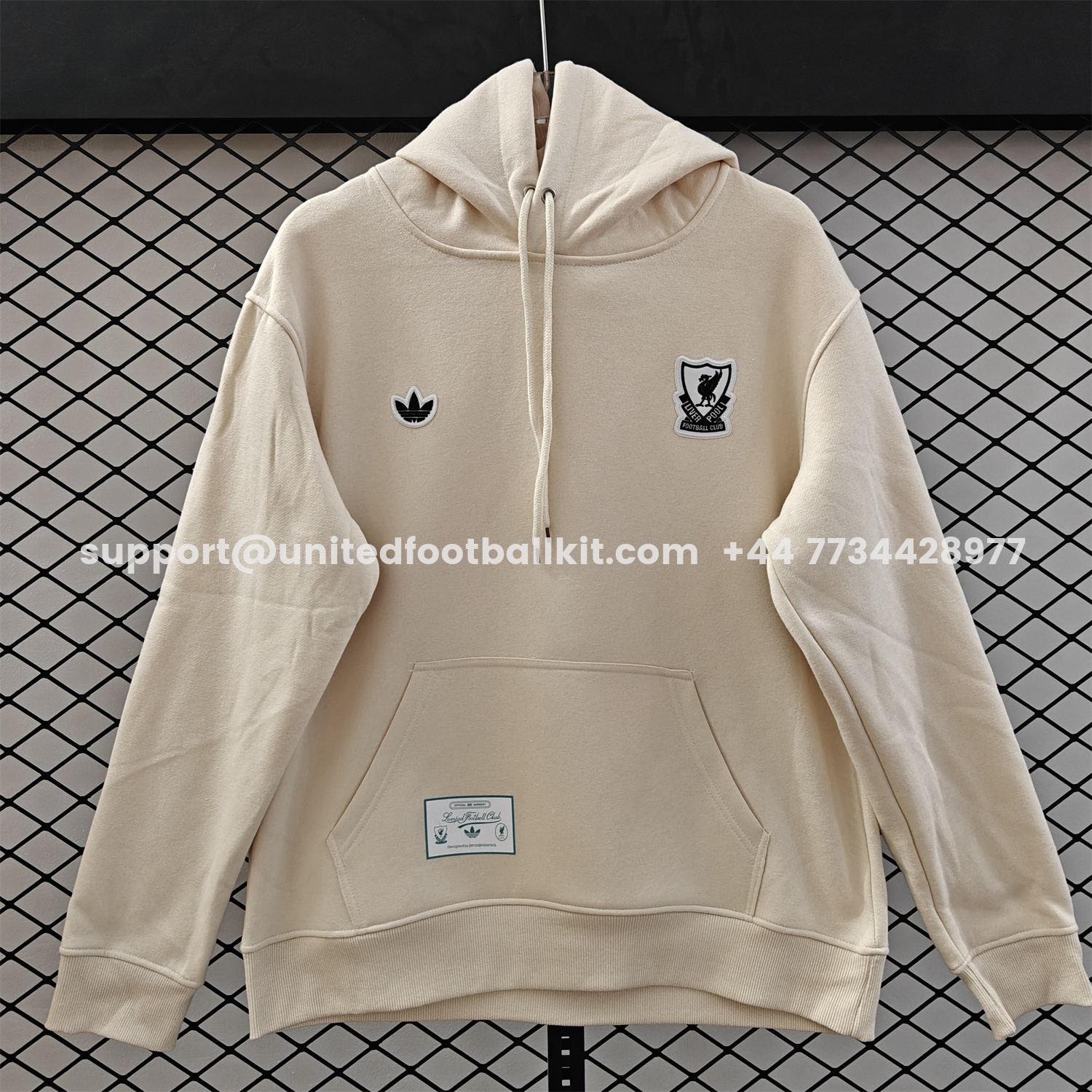 Unitedfootballkit.com | Liver.pool 25-26 Originals Terrace Icon White Team Logo Unisex Pullover Hoodie -Customize Name, Number and Patch | Worldwide Shipping