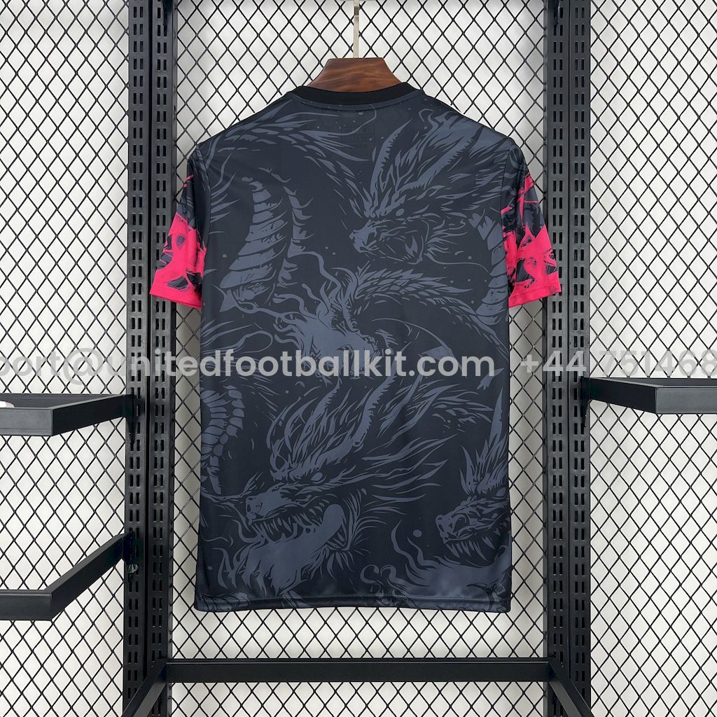 Unitedfootballkit.com | Real Madrid 24-25 Dragons Pattern Black Special Edition Jersey -Customize Name, Number and Patch | Worldwide Shipping