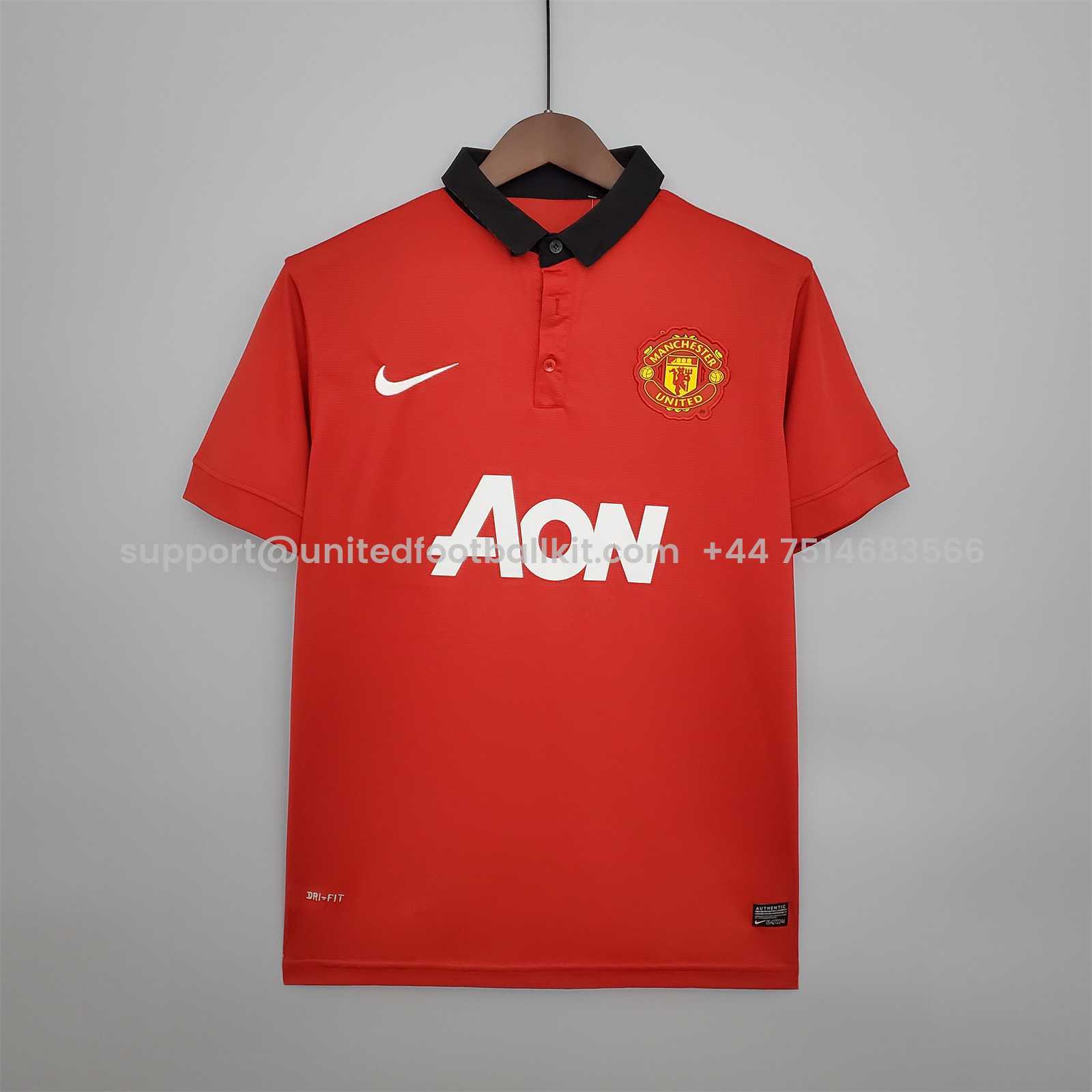 Unitedfootballkit.com | Retro Manchester United 13-14 Home Stadium Jersey -Customize Name, Number and Patch | Worldwide Shipping