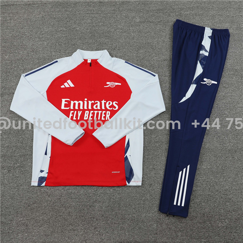 Unitedfootballkit.com | Arsenal 24-25 Long Sleeve Training Set - Red & Blue -Customize Name, Number and Patch | Worldwide Shipping