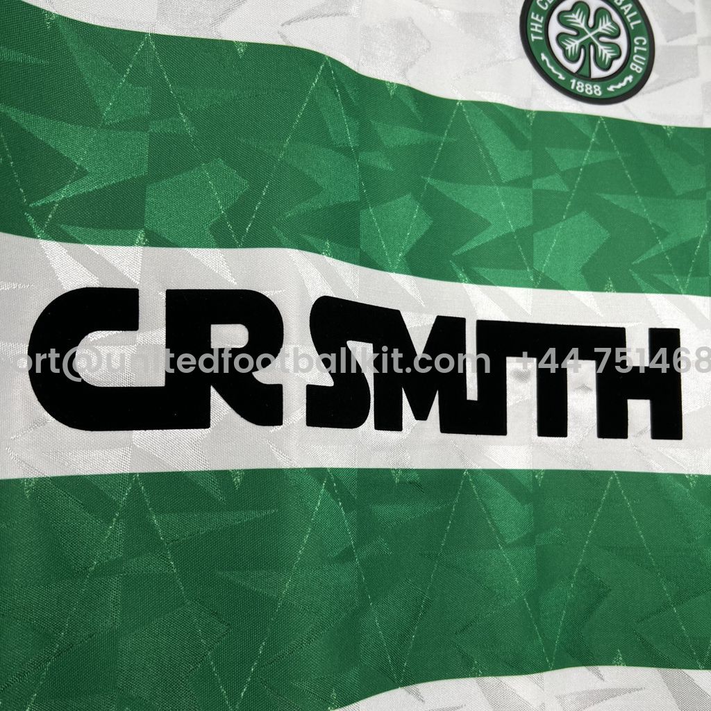 Unitedfootballkit.com | Retro Celtic 1989-91 Home Stadium Jersey -Customize Name, Number and Patch | Worldwide Shipping