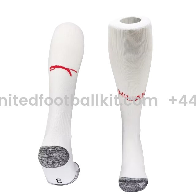 Unitedfootballkit.com | AC Milan 24-25 Home Socks - White -Customize Name, Number and Patch | Worldwide Shipping