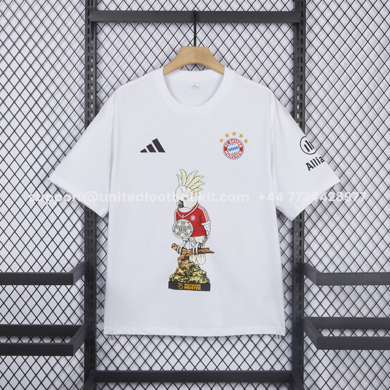 Unitedfootballkit.com | Bayern Munich 25-26 “35. Deutscher Meister” Championship Commemorative White T-shirt -Customize Name, Number and Patch | Worldwide Shipping