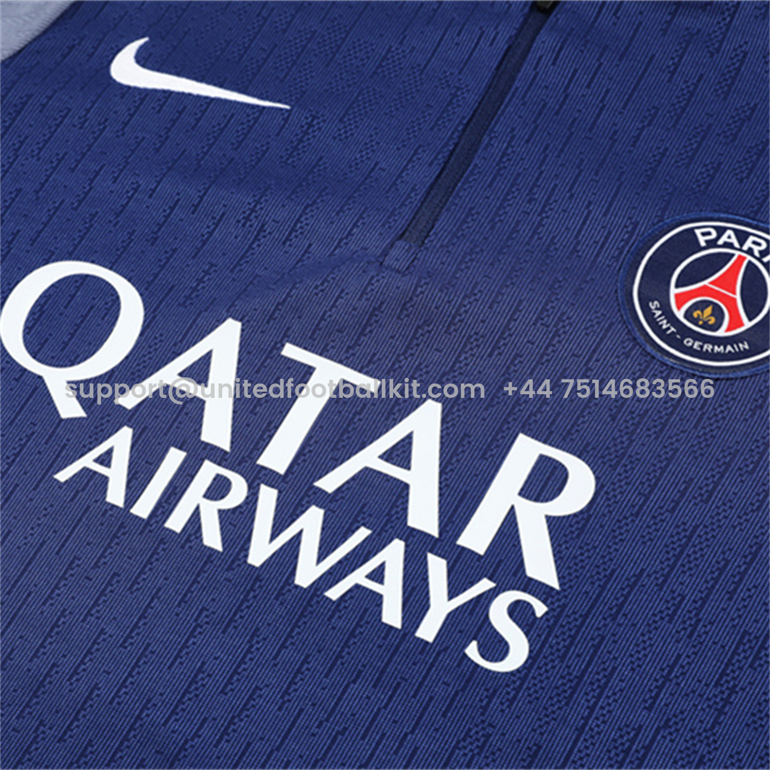 Unitedfootballkit.com | Paris Saint-Germain PSG 25-26 Kid Long Sleeves Training Set - Royal Blue Gray Sleeves Top & Royal Blue Pants -Customize Name, Number and Patch | Worldwide Shipping