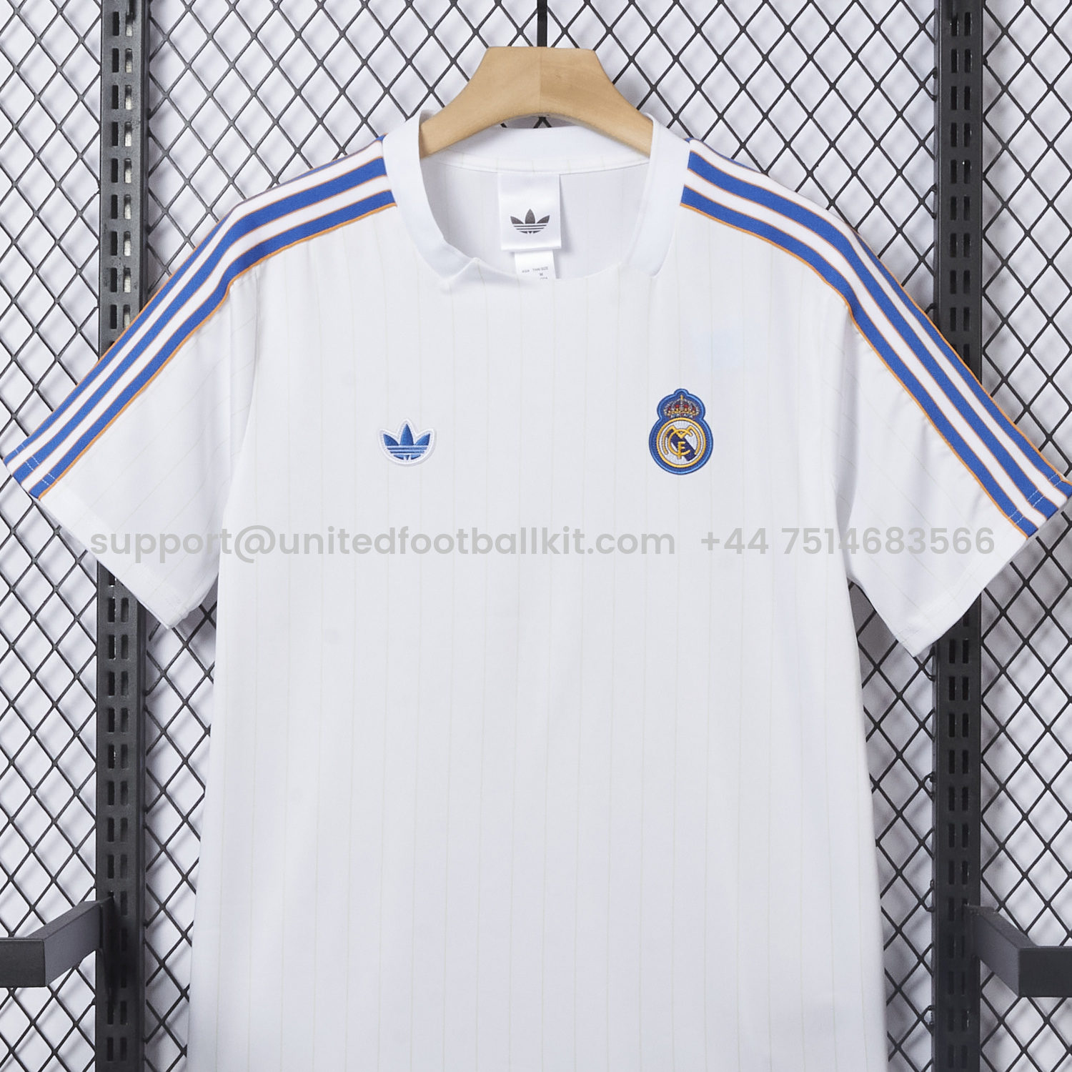 Unitedfootballkit.com | Real Madrid 25-26 Trefoil White Travel Jersey - Player Version -Customize Name, Number and Patch | Worldwide Shipping