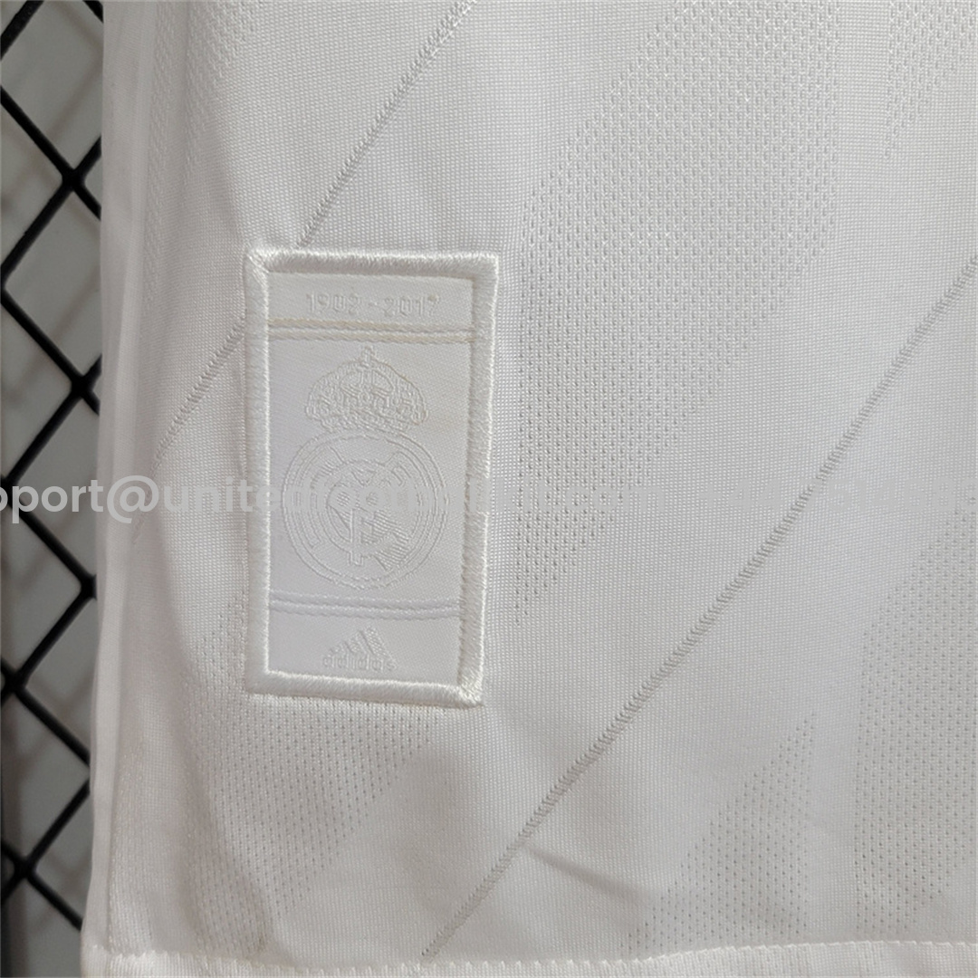 Unitedfootballkit.com | Retro Real Madrid 17-18 Home Long Sleeve Jersey - with Champions League Final Final -Customize Name, Number and Patch | Worldwide Shipping