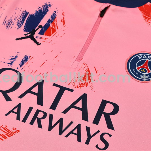 Unitedfootballkit.com | Paris Saint-Germain PSG 24-25 Long Sleeve Training Set - Pink -Customize Name, Number and Patch | Worldwide Shipping