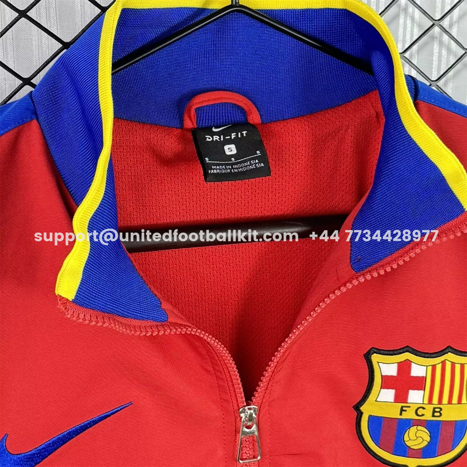 Unitedfootballkit.com | Retro Barcelona 2010-11 Windbreaker Jacket - Red -Customize Name, Number and Patch | Worldwide Shipping