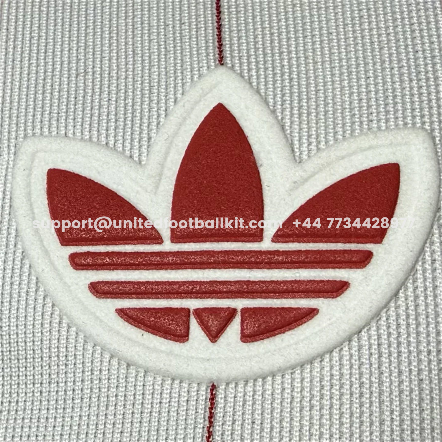 Unitedfootballkit.com | Manchester United 25-26 Trefoil Red Lines White Travel Jersey - Player Version -Customize Name, Number and Patch | Worldwide Shipping