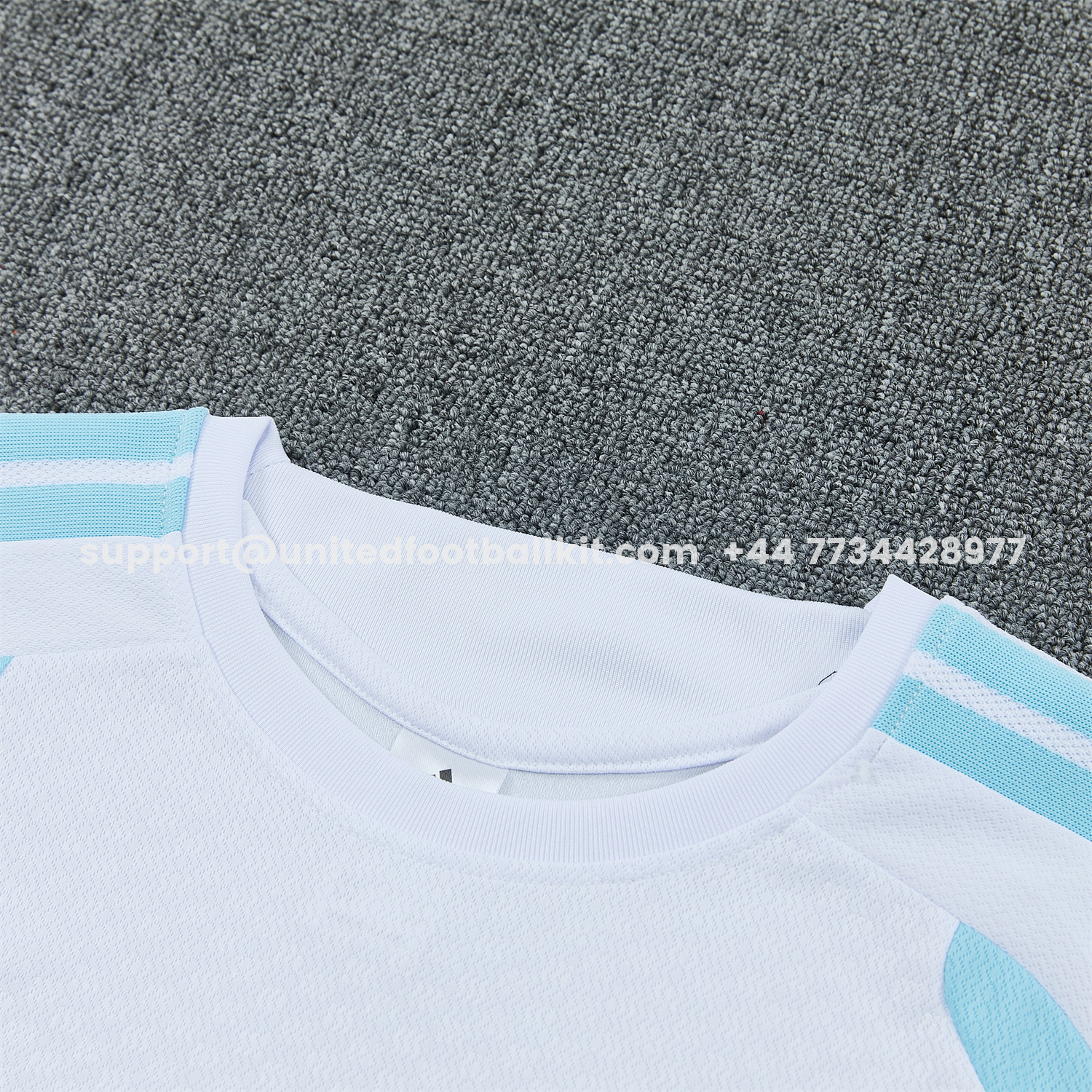 Unitedfootballkit.com | Argentina 2026 Short-Sleeve Training Set - White Top and Dark Blue Shorts -Customize Name, Number and Patch | Worldwide Shipping