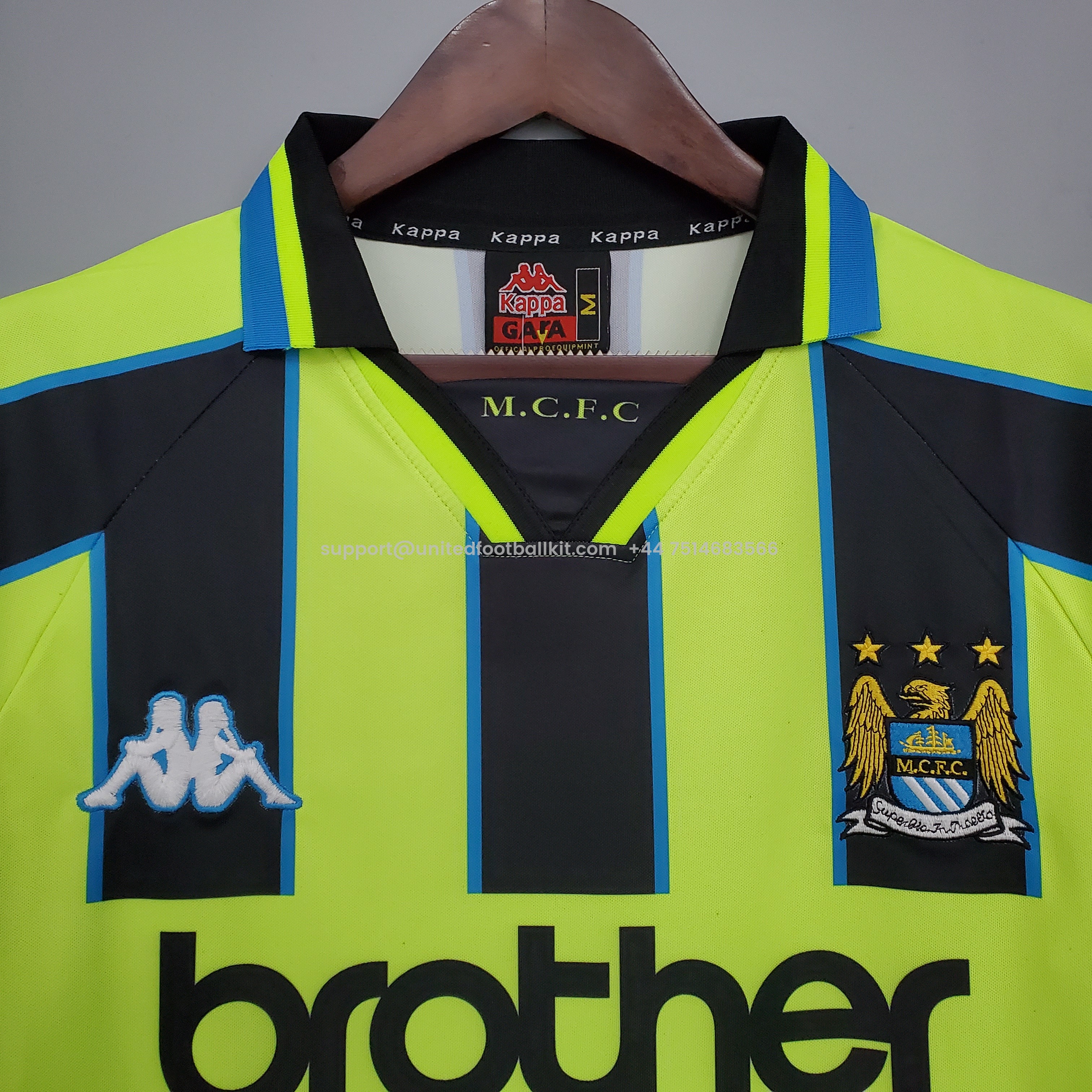 Unitedfootballkit.com | Retro Manchester City 1998-99 Away Stadium Jersey -Customize Name, Number and Patch | Worldwide Shipping