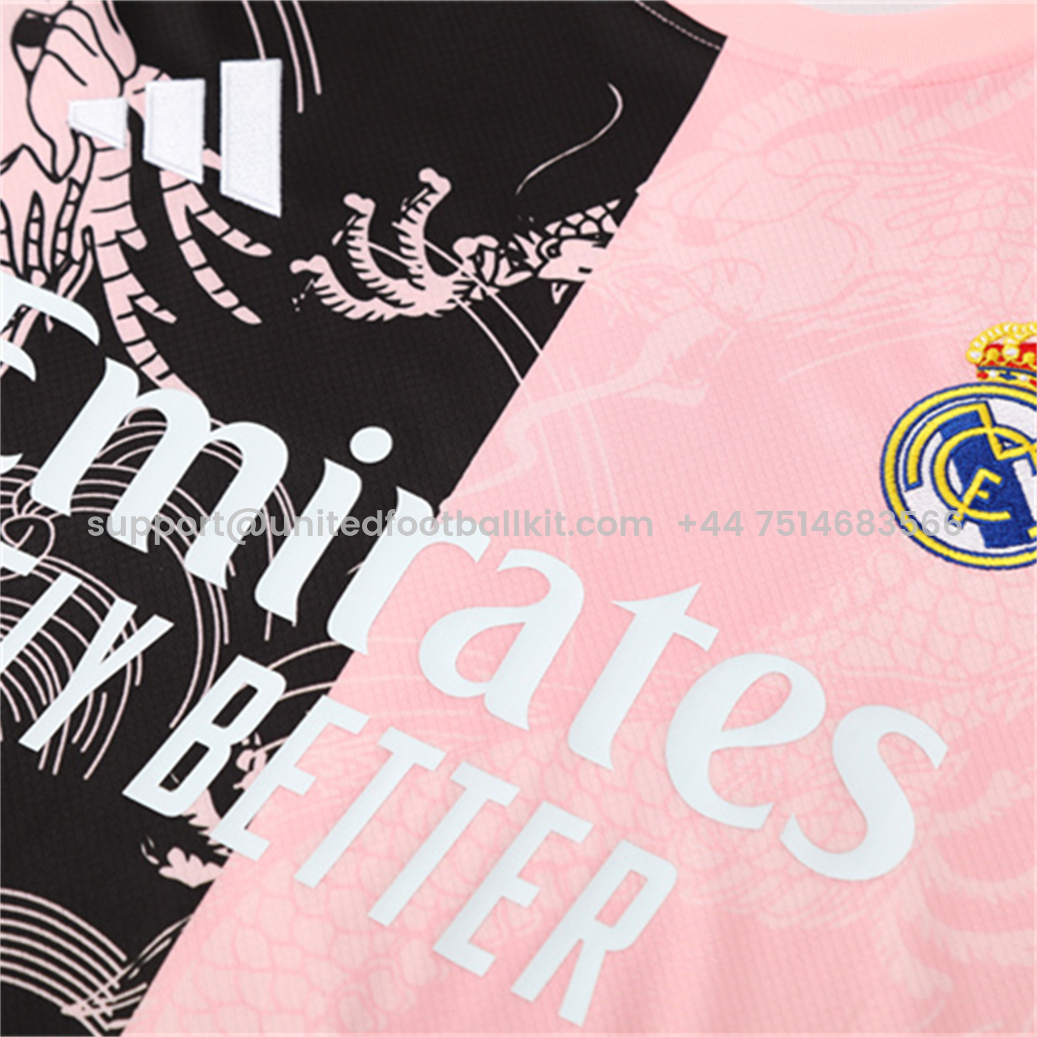 Unitedfootballkit.com | Real Madrid 25-26 Short-Sleeve Training Set - Pink Black Top & Black Shorts -Customize Name, Number and Patch | Worldwide Shipping