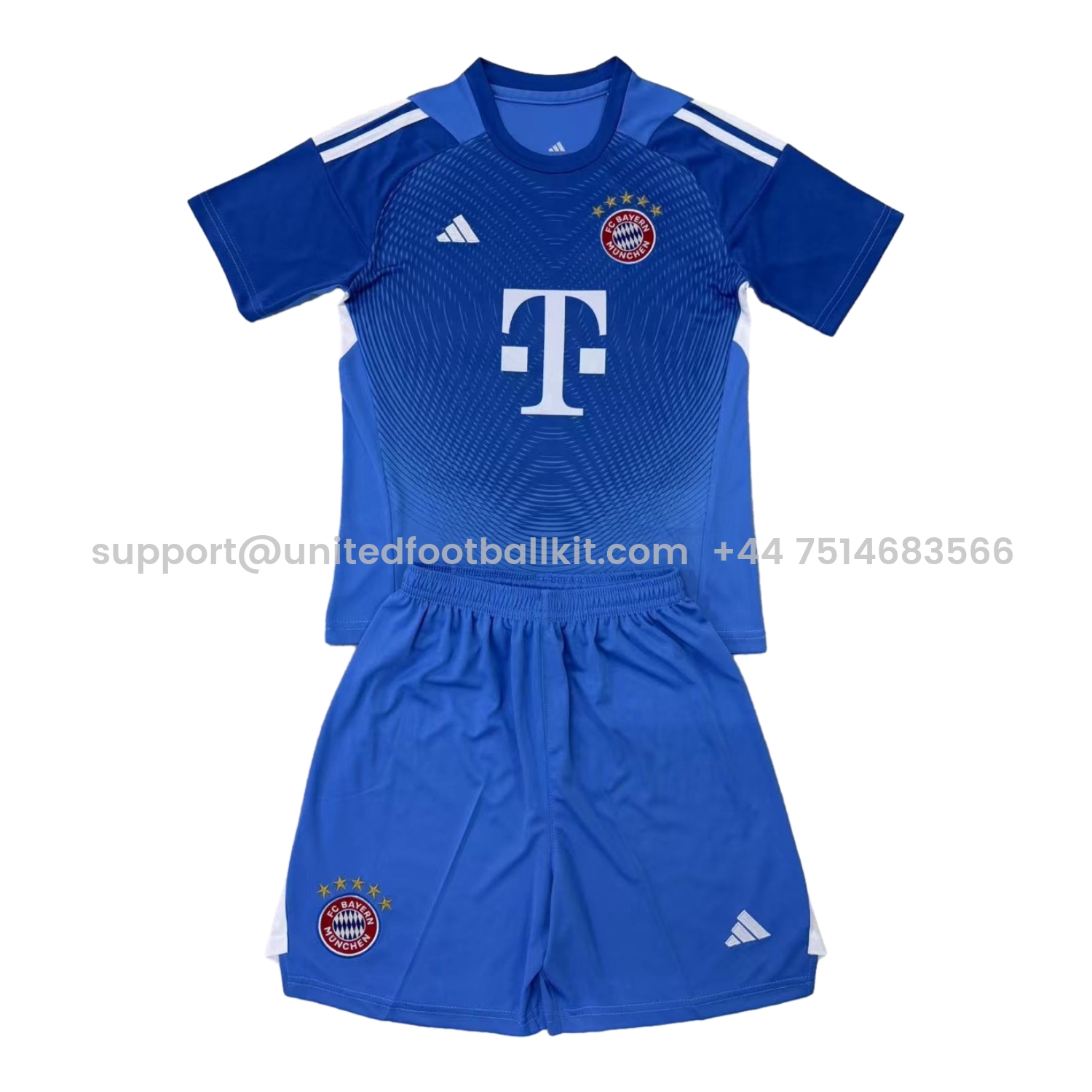 Unitedfootballkit.com | Bayern Munich 25-26 Blue Goalkeeper Men's Adult Jersey Set - Fans Version -Customize Name, Number and Patch | Worldwide Shipping