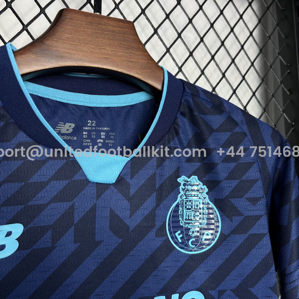 Unitedfootballkit.com | Porto 24-25 Third Kids Kit -Customize Name, Number and Patch | Worldwide Shipping