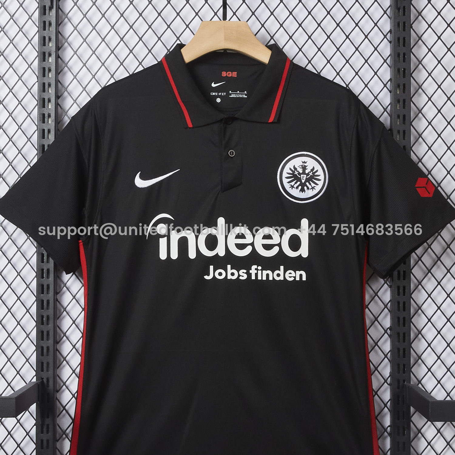 Unitedfootballkit.com | Retro Frankfurt 2021-22 Home Black Jersey -Customize Name, Number and Patch | Worldwide Shipping