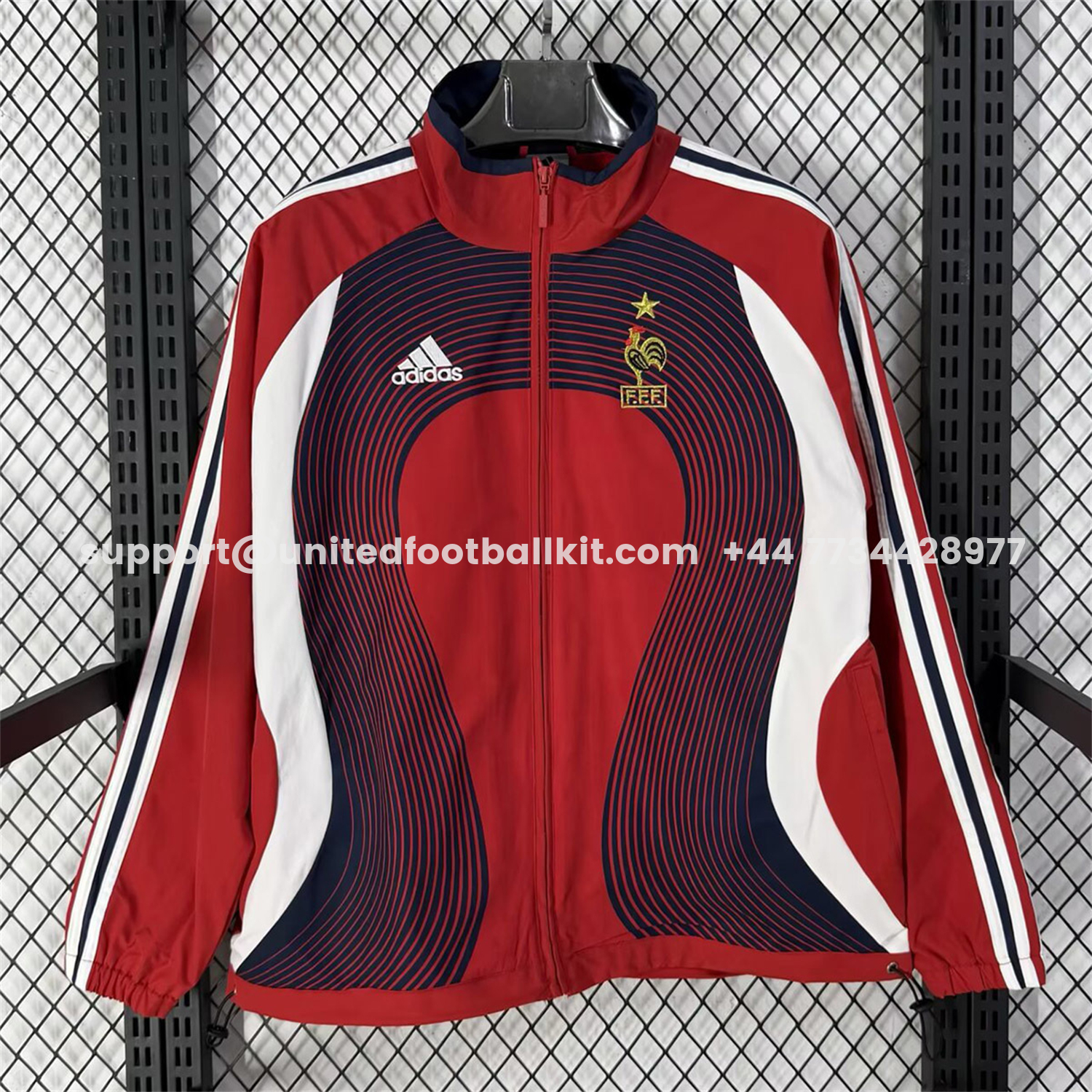 Unitedfootballkit.com | France 2026 Windbreaker Jacket - Red -Customize Name, Number and Patch | Worldwide Shipping