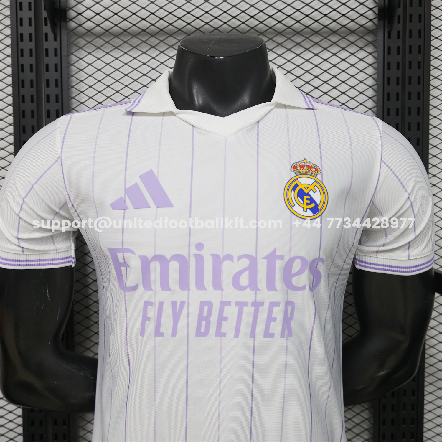 Unitedfootballkit.com | Real Madrid 25-26 Retro Style White Polo Jersey - Player Version -Customize Name, Number and Patch | Worldwide Shipping