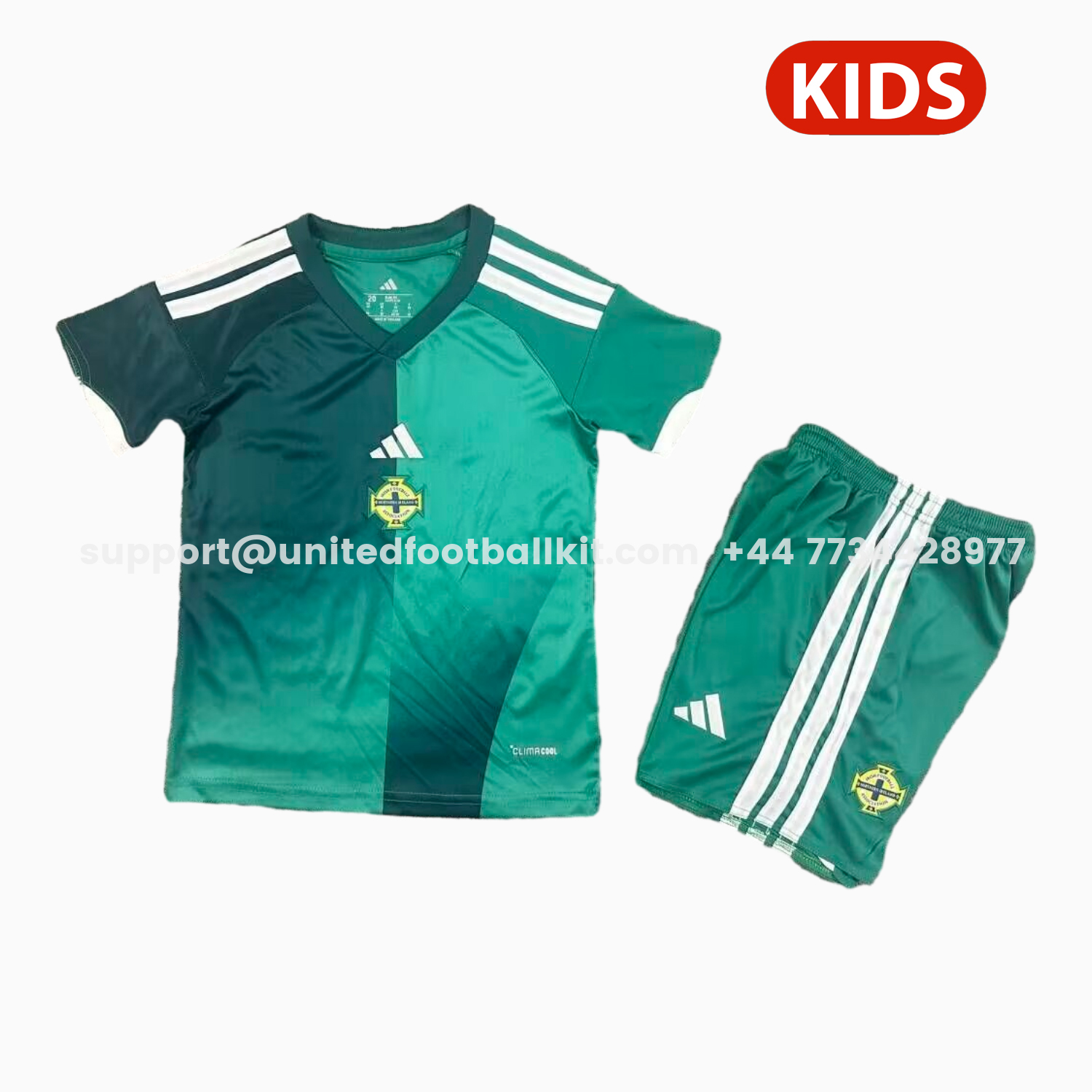 Unitedfootballkit.com | Northern Ireland 25-26 Home Kids Kit -Customize Name, Number and Patch | Worldwide Shipping