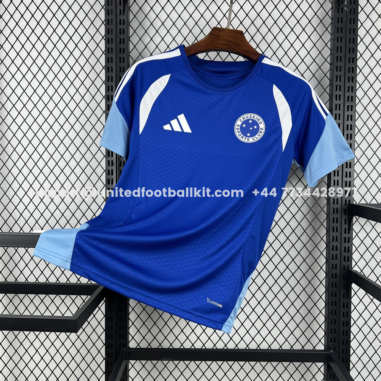 Unitedfootballkit.com | Cruzeiro 25-26 Pre-Match Ocean Blue Jersey - Fans Version -Customize Name, Number and Patch | Worldwide Shipping