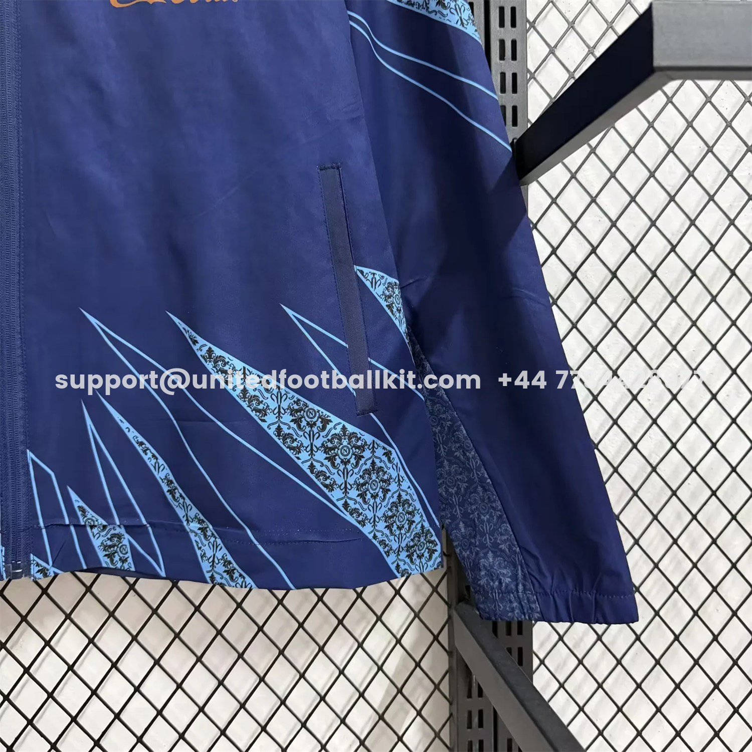 Unitedfootballkit.com | Napoli 25-26 Cocacola Windbreaker Jacket - Dark Blue -Customize Name, Number and Patch | Worldwide Shipping