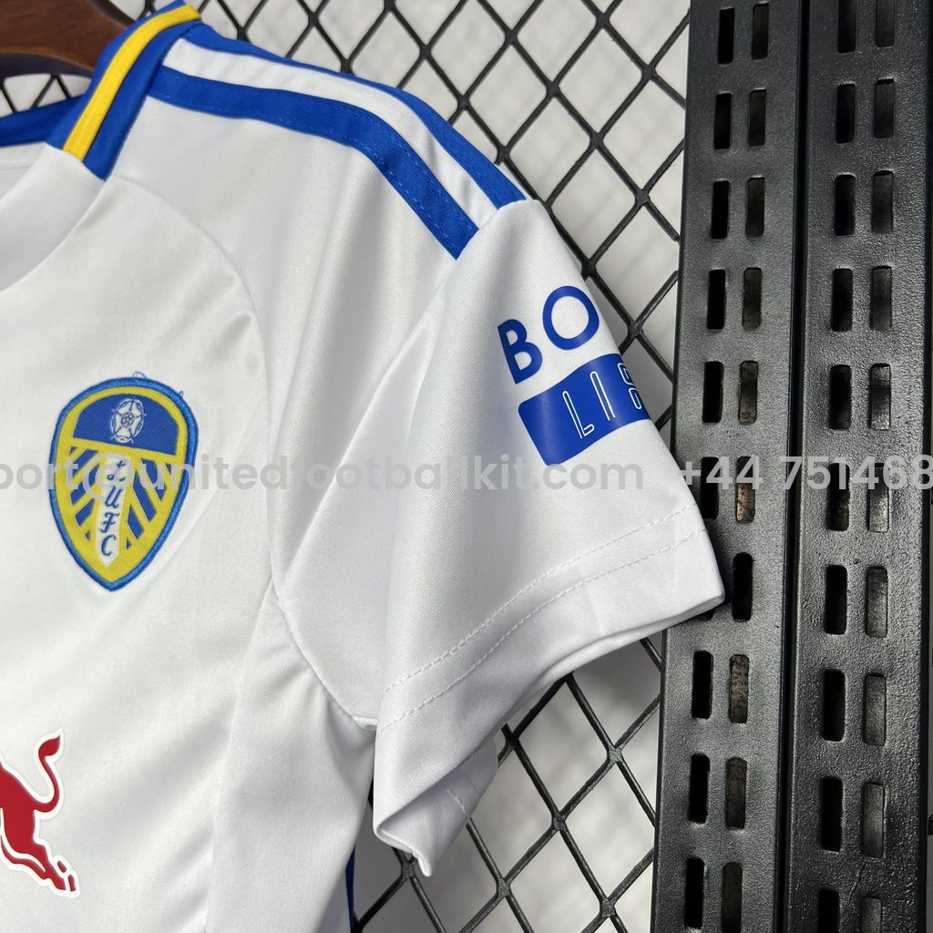 Unitedfootballkit.com | Leeds United 24-25 Home Stadium Kids Kit -Customize Name, Number and Patch | Worldwide Shipping