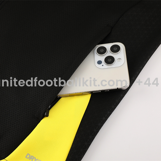 Unitedfootballkit.com | Dortmund 24-25 Jacket Training Tracksuit - Black and Yellow -Customize Name, Number and Patch | Worldwide Shipping
