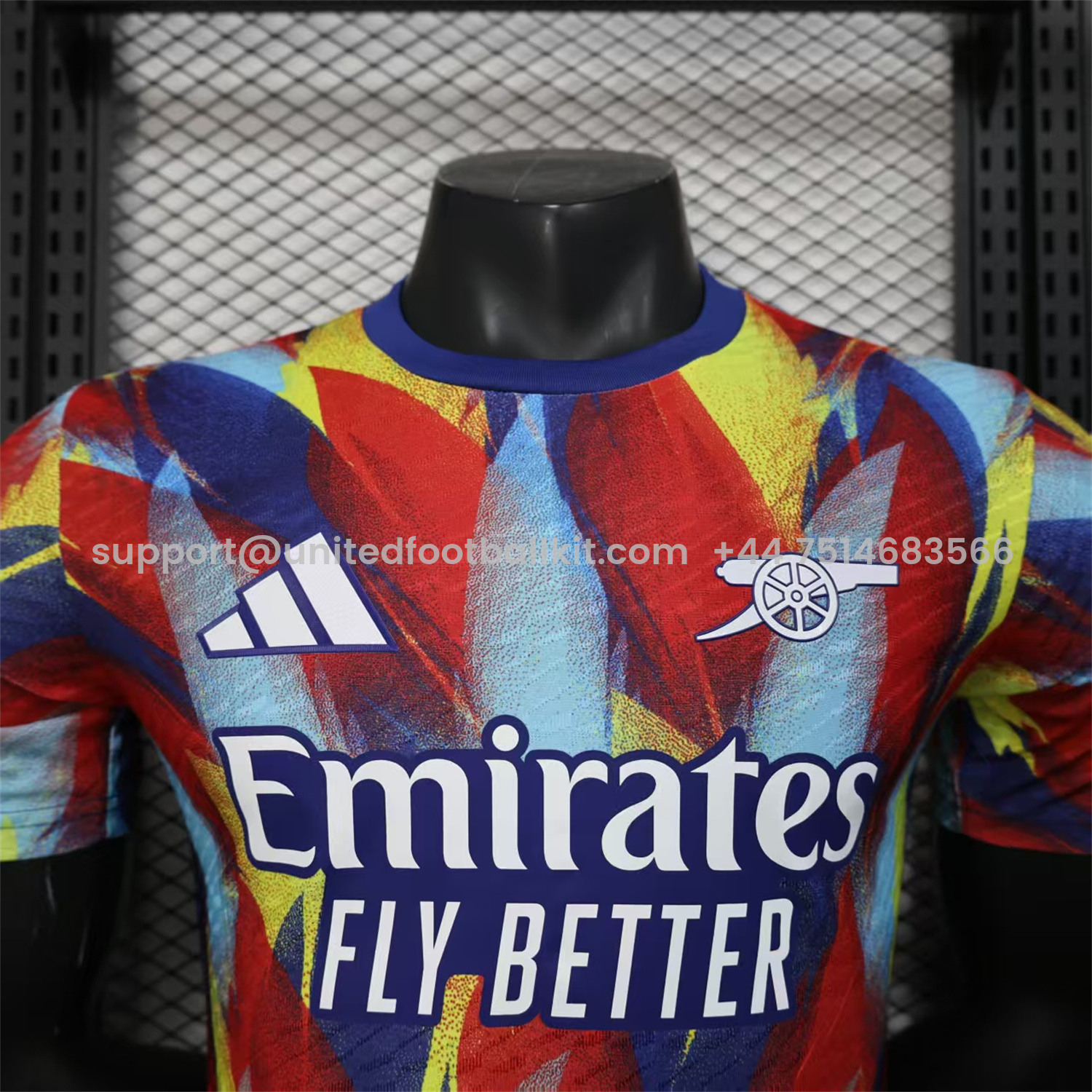Unitedfootballkit.com | Arsenal 25-26 Colorful Flame Graffiti Pre-match Training Jersey - Player Version -Customize Name, Number and Patch | Worldwide Shipping